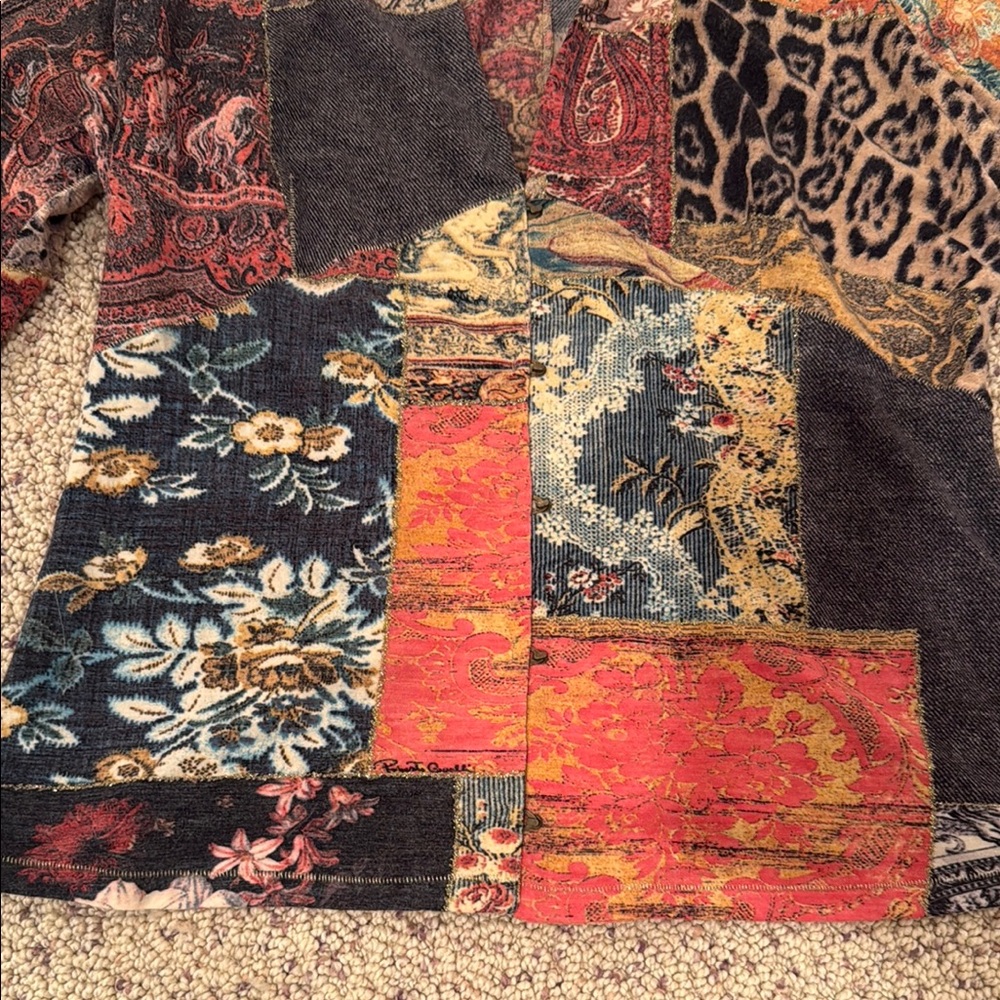 Roberto Cavalli Multicolor Patchwork Long Sleeve … - image 3
